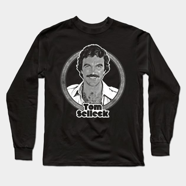 Tom Selleck 80s Aesthetic Design Long Sleeve T-Shirt by DankFutura